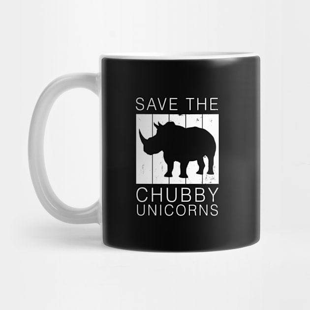Save The Chubby Unicorns Rhino Rhinoceros Retro Vintage WIldlife Rescue Animal Rights Funny by Shirtsurf
